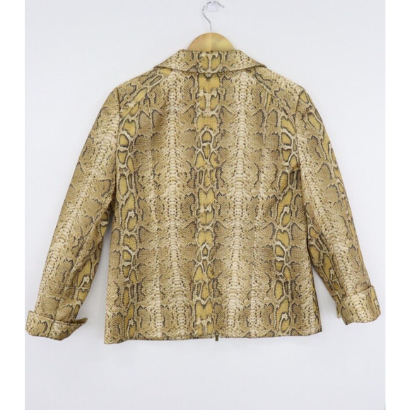 Juliana Collezione Sz 10 Jacket Python Snake Print Zip Front High Collar Lined - Picture 8 of 10